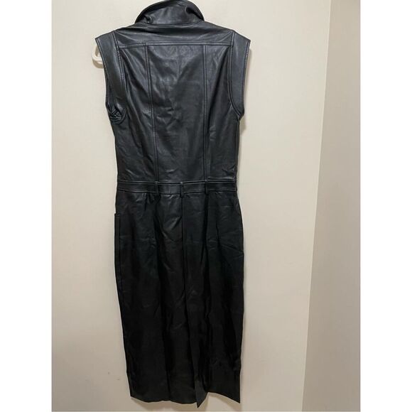 New Free People Danni Vegan Leather Midi Dress Size S - Picture 7 of 9